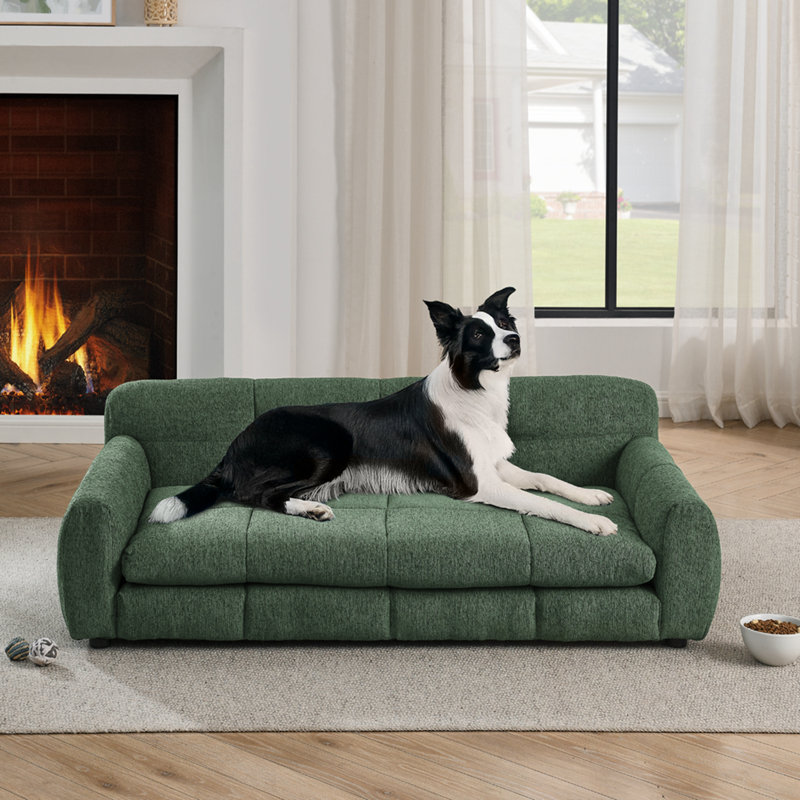 Lit pour animaux avec coussin moelleux, Vert