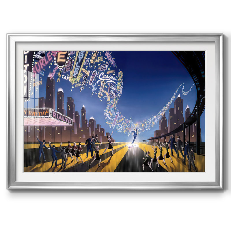 " Neon Symphony ", Silver, 27" H x 39" W x 1.5" D
