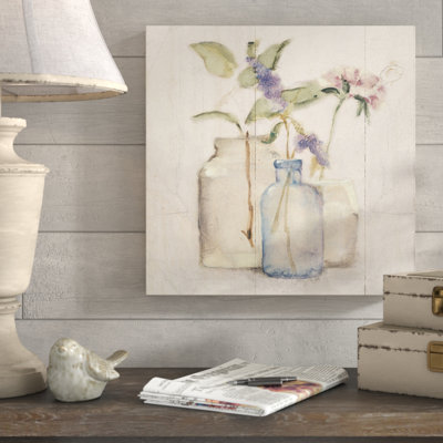 « florals on bouleau i », reproduction de peinture à l’acrylique sur toile tendue