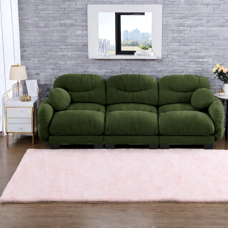 Compression Comfort Sofas, Chenille 3 Seater Modern Modular Home Sofa