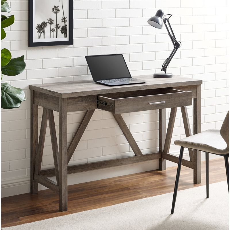 Cardiss 46" A-Frame Writing Desk, Gray Wash