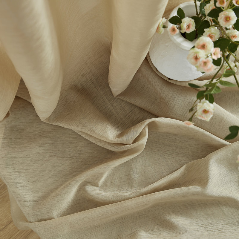 Carmille Semi-Sheer Grommet Curtain Panels, Taupe, 54" W x 95" L