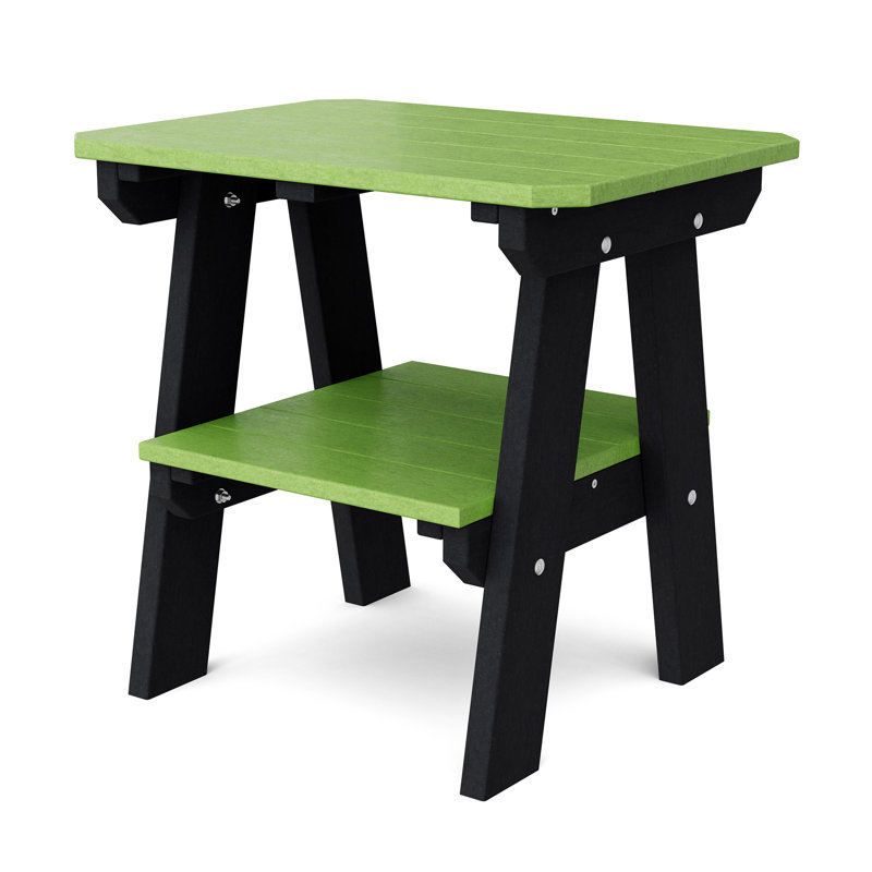 Table de bout à deux niveaux Heritage, Vert lime / Noir