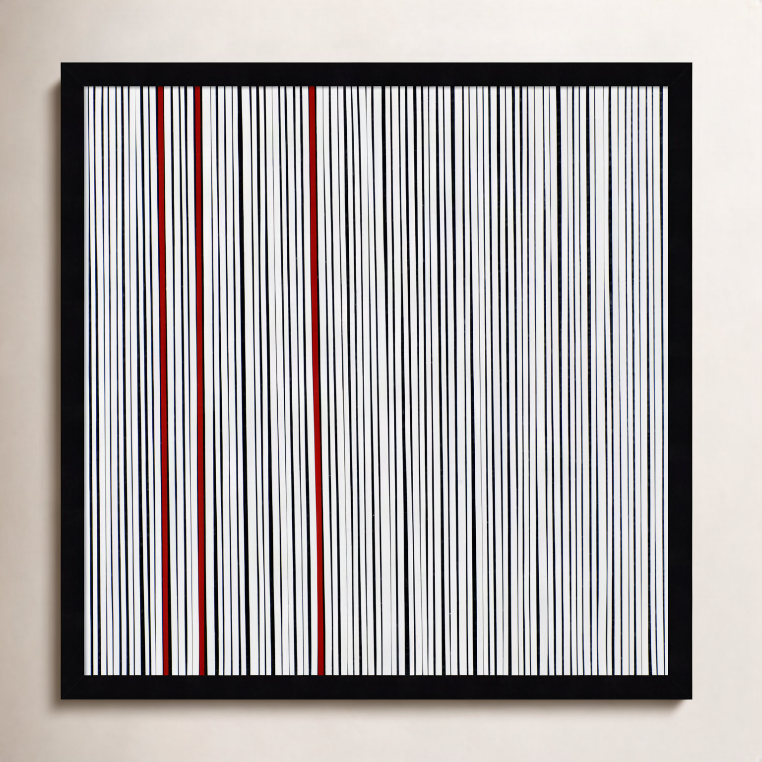 Mostly White Print by Alex Dunn, Black, 21" H x 21" W x 1" D