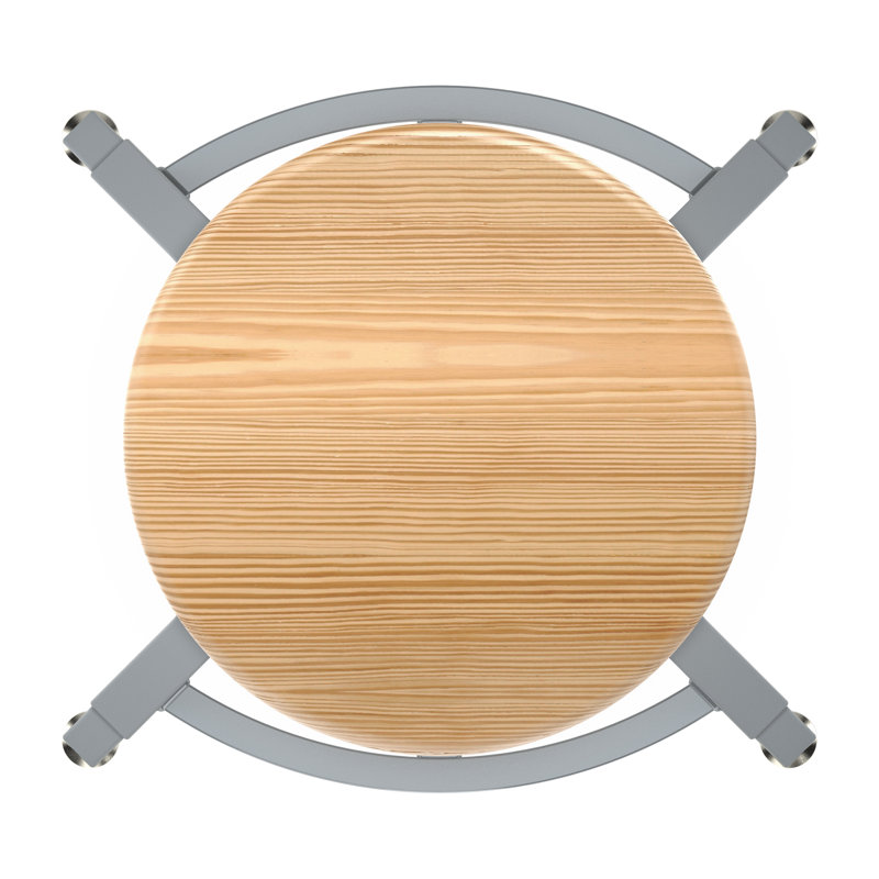 Tabouret industriel / de hauteur réglable, siège de bloc de boucher rond, H 38 po