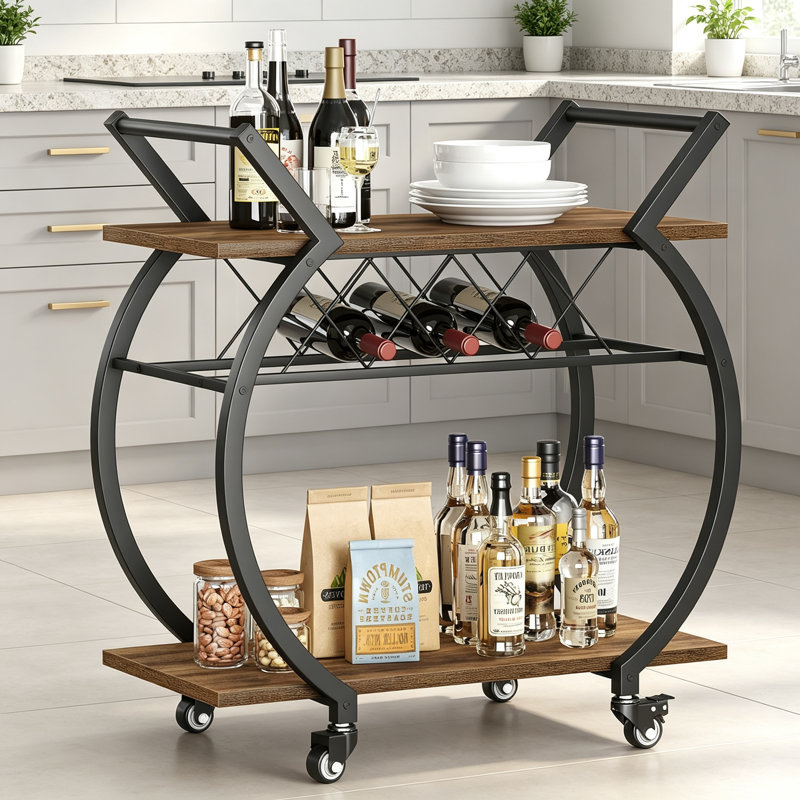 Wine Bottle & Glass Rack, Brown