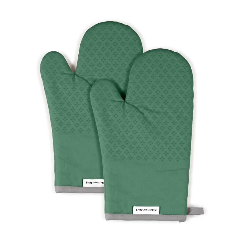 KitchenAid Asteroid Solid Textured Oven Mitt, Dark Green