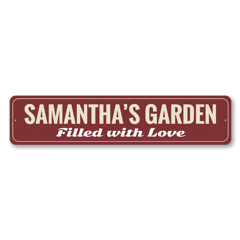 Plaque en aluminium Love Garden, H 6 po x l 24 po x P 0,063 po