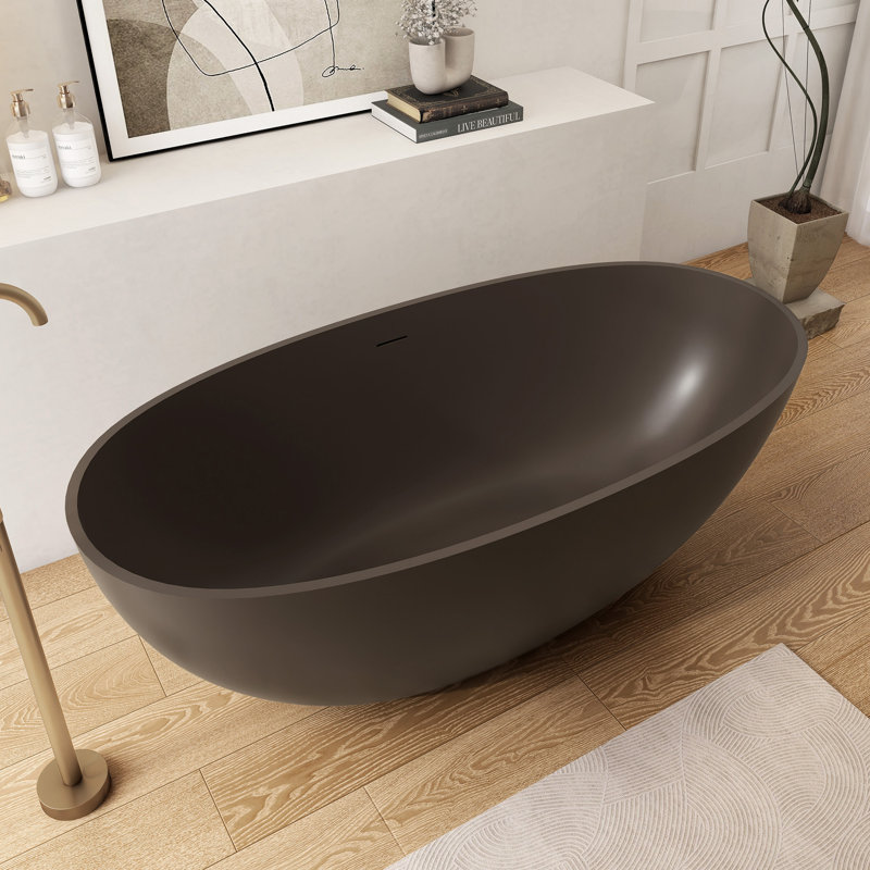 Baignoire de trempage autoportante en résine 61 po, Brown