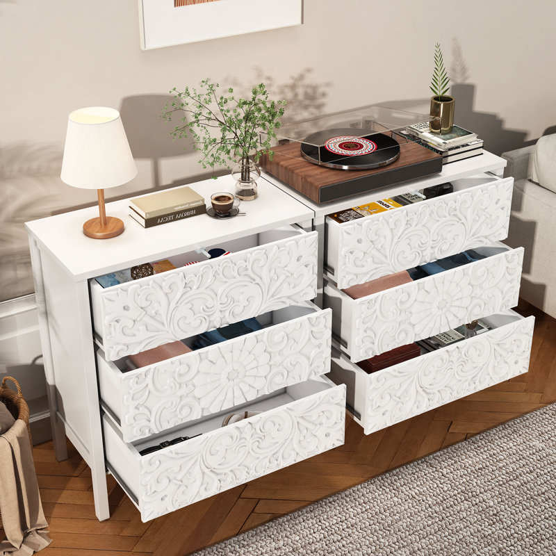 Farmhouse 3-Drawer Dresser, White