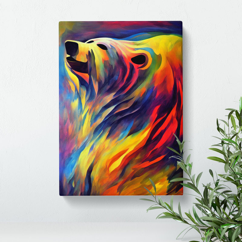 Fantastic Bear Abstract - Wrapped Canvas Print, 50cm H x 35cm W