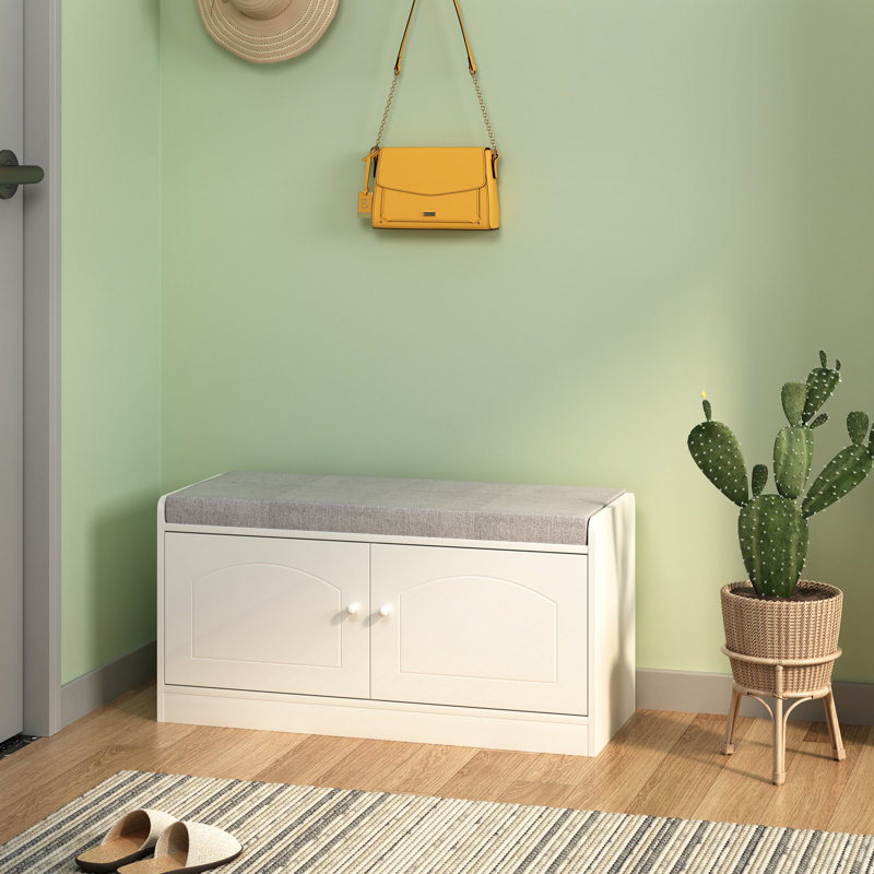 Banc de rangement pour chaussures avec armoire à 2 portes