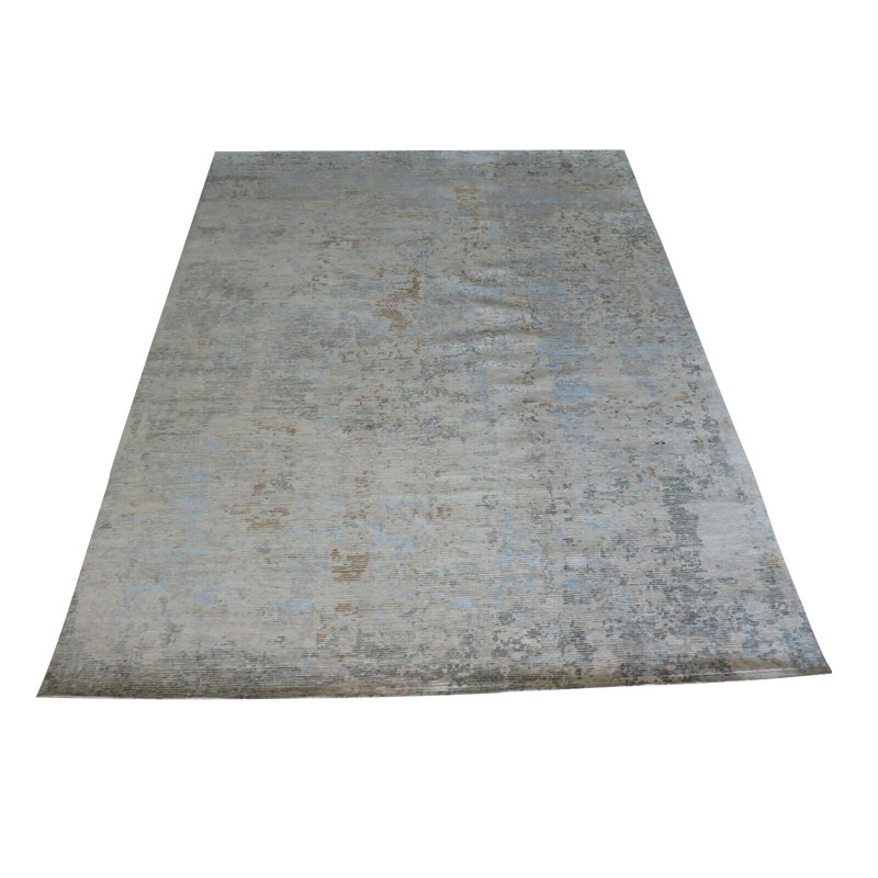 Tapis de zone noué la ivoire 8 pi x 10 po one-of-kind