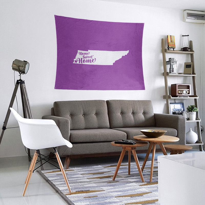 Tapisserie Home Sweet Memphis, H 68 po x l 80 po, Violet