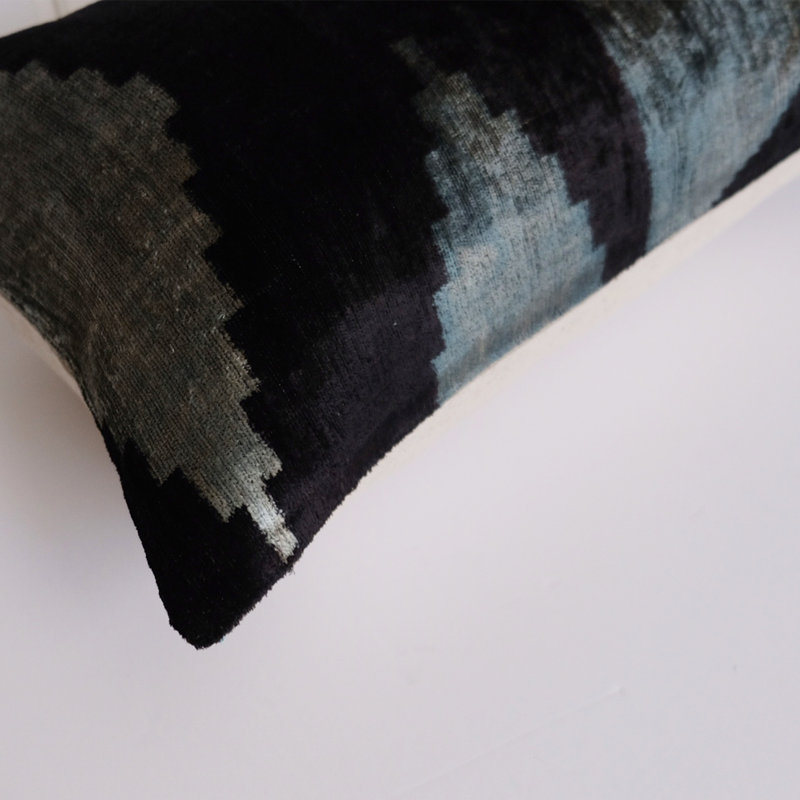 Frye Feather Throw Pillow, Ikat 16