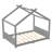 Full House Floor Bed with Slats, Solid Wood Montessori Bed Frame for Kids, No Box Spring Needed, Gray-390074184-390074202