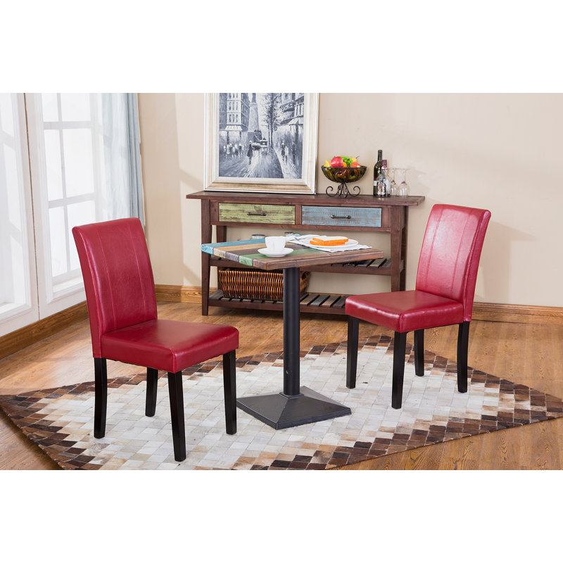 Ensemble de 2 chaises Parson rembourrées en similicuir de style urbain Urban L 21 po x l 16,5 po x H 35,5 po.