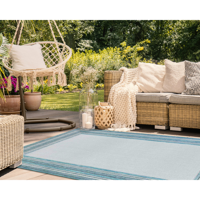 Bugbee Geometric Indoor / Outdoor Rug, Rectangle 3'3" x 4'11"