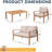 Rustproof Patio Sofas, Aluminum Wood Grain Modern Set For Backyard