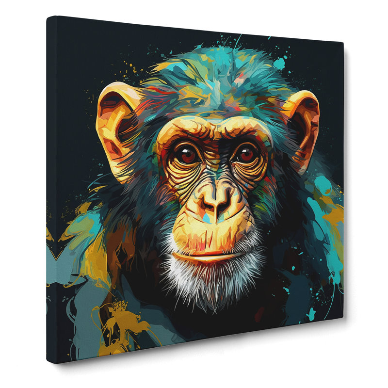 Monkey No.1 - Wrapped Canvas, 50cm H x 50cm W x 3cm D
