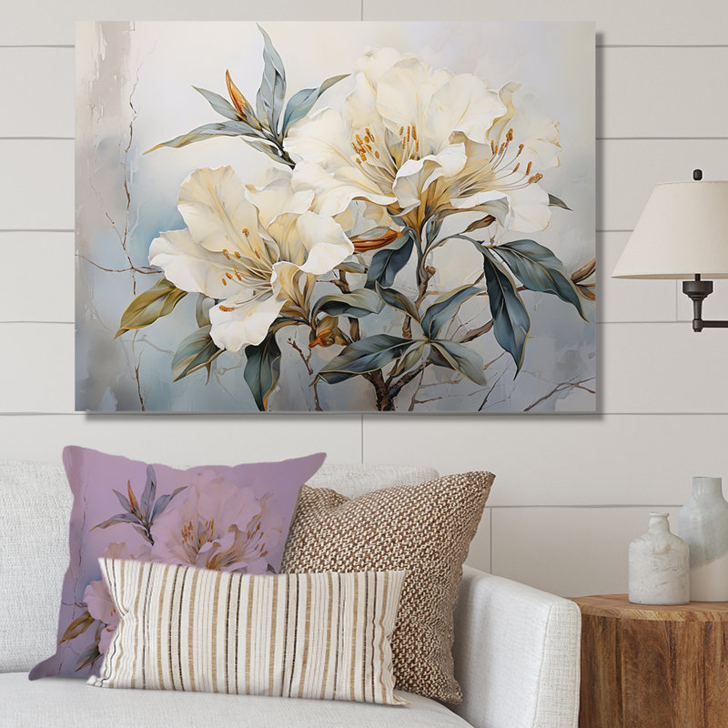«Graceful Unembellished Rhododendron II», art mural sur toile Rhododendron, H 12 po x l 20 po x P 1 po, Toile tendue