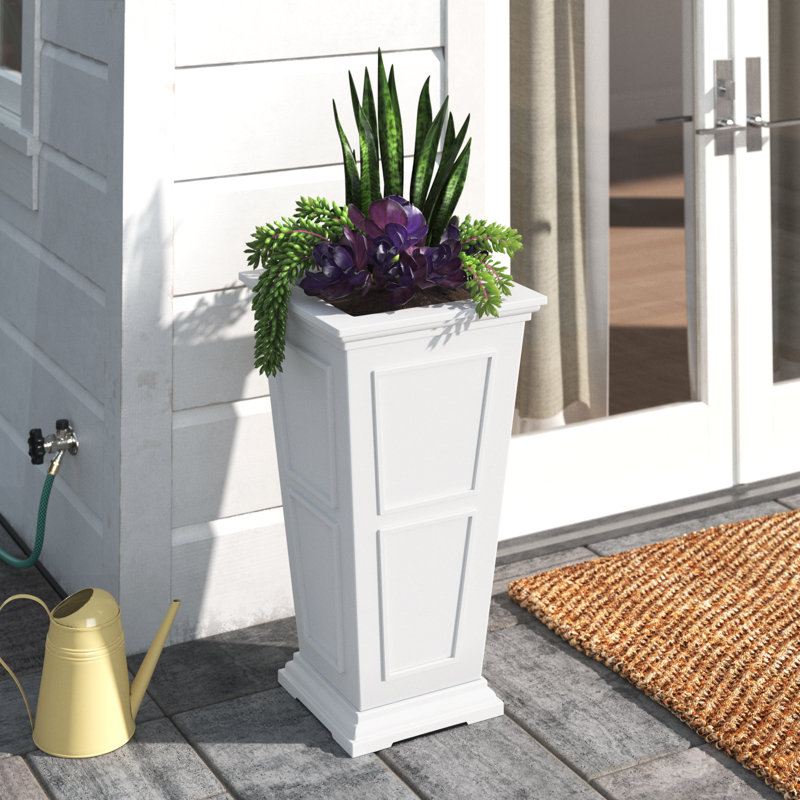 Boîte à fleurs Abram, Blanc / Blanc, 1, H 28 po x l 16 po x P 16 po