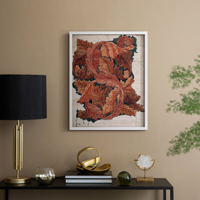 «Vintage Abstract Print CXVI», reproduction encadrée - bois massif