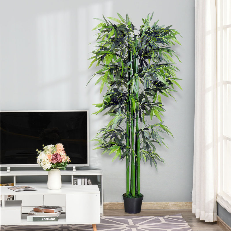 70.75'' Faux Moss Tree in Cement Pot