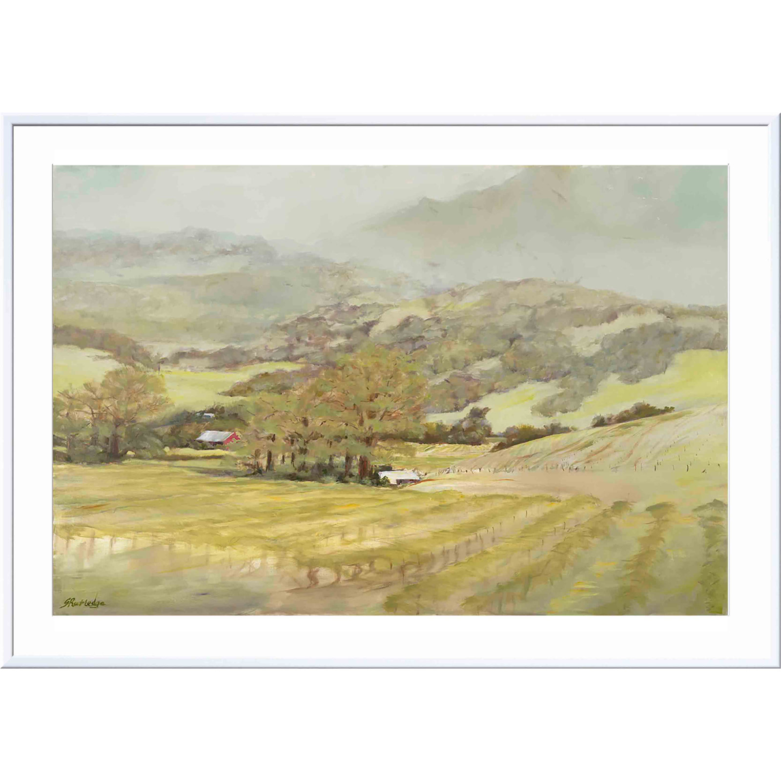 Spring Vineyard Painting by Silvia Rutledge, 37.8" H x 53.8" W x 1.18" D, Maple