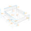 Lit plateforme en bois avec garde-corps et tiroirs de rangement-441380454