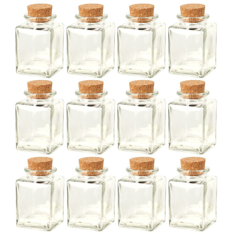 Glass Jar - Set of 12, 7cm H x 5cm W x 7cm D