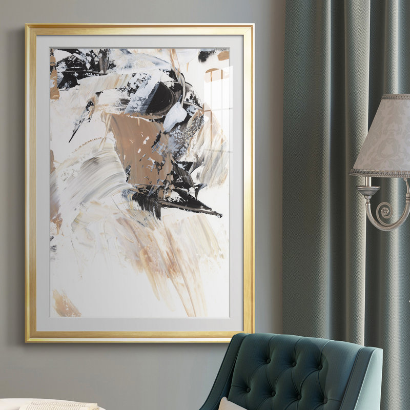 Ruckus II, reproduction encadrée de qualité supérieure - prête à être accrochée, H 36,5 po x l 26,5 po x P 1 po, Or