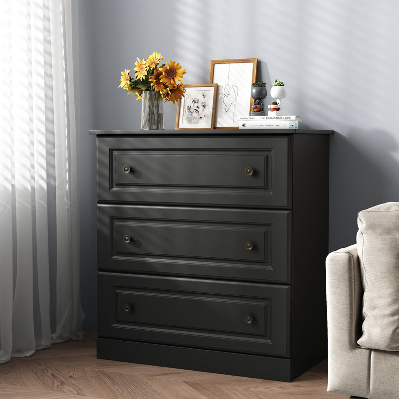 three drawer dresser black Winston Porter 29.5