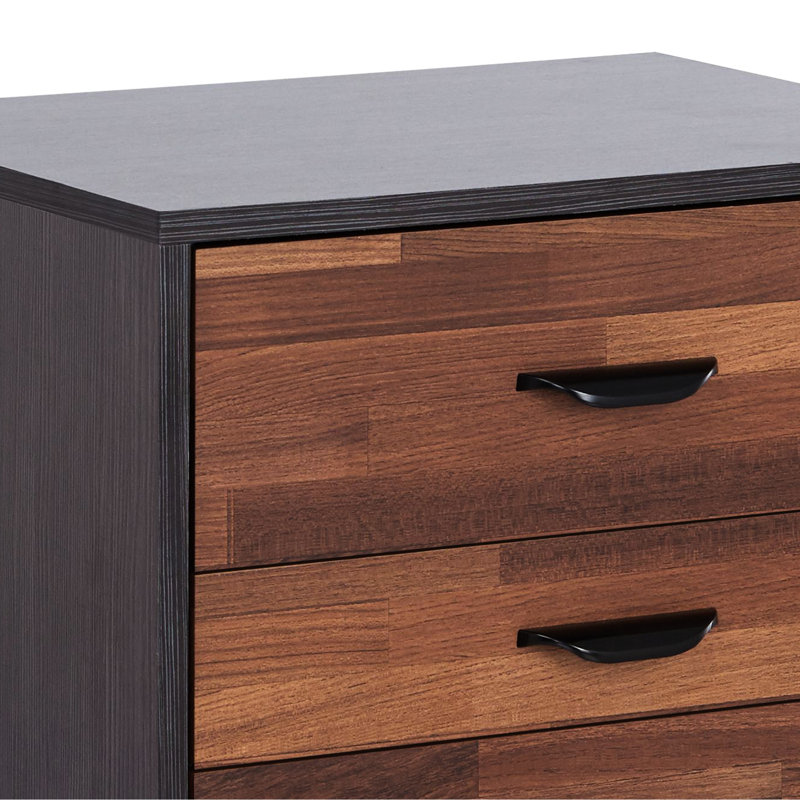 Table d'appoint attrayante en noyer avec finition et tiroirs