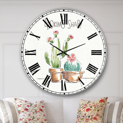 Desert Botanical Bloom I - Horloge murale