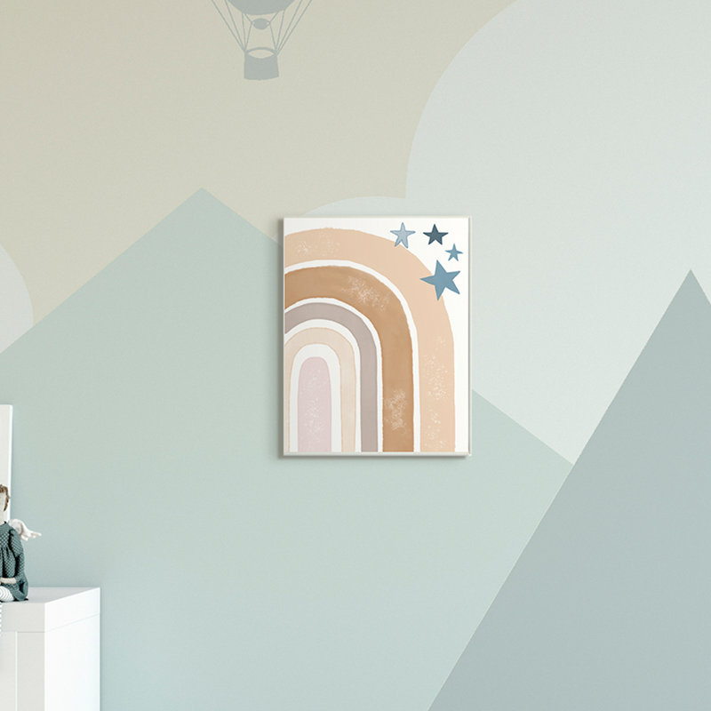 Désert arc-en-ciel arches brunes avec étoiles bleues, Bois, H 15 po x l 10 po x P 0,5 po