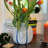 Blue and White Striped Vase