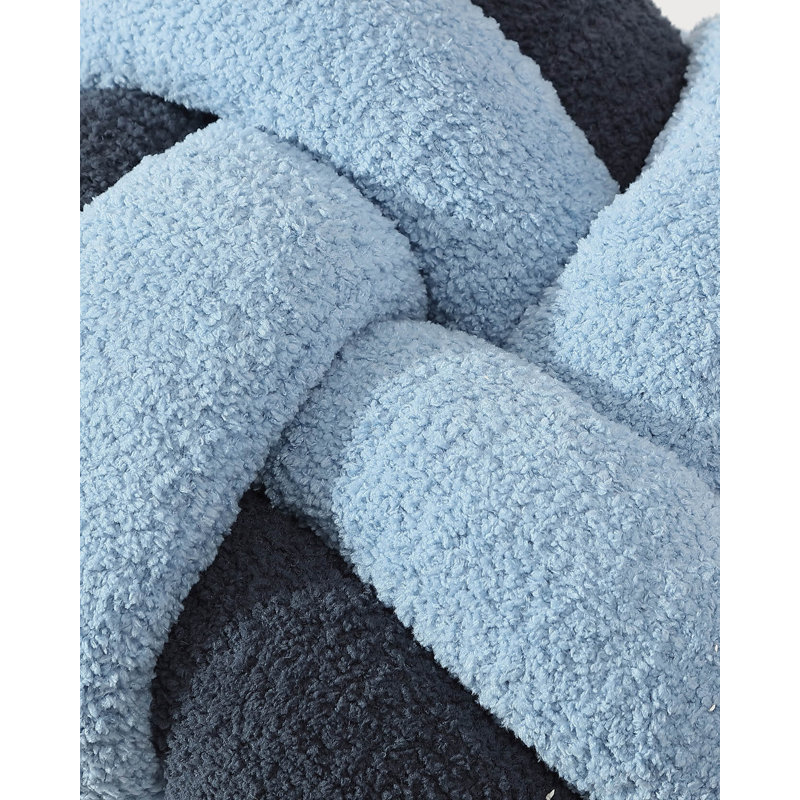 Knot Circular Pillow Cover & Insert, Midnight/Denim