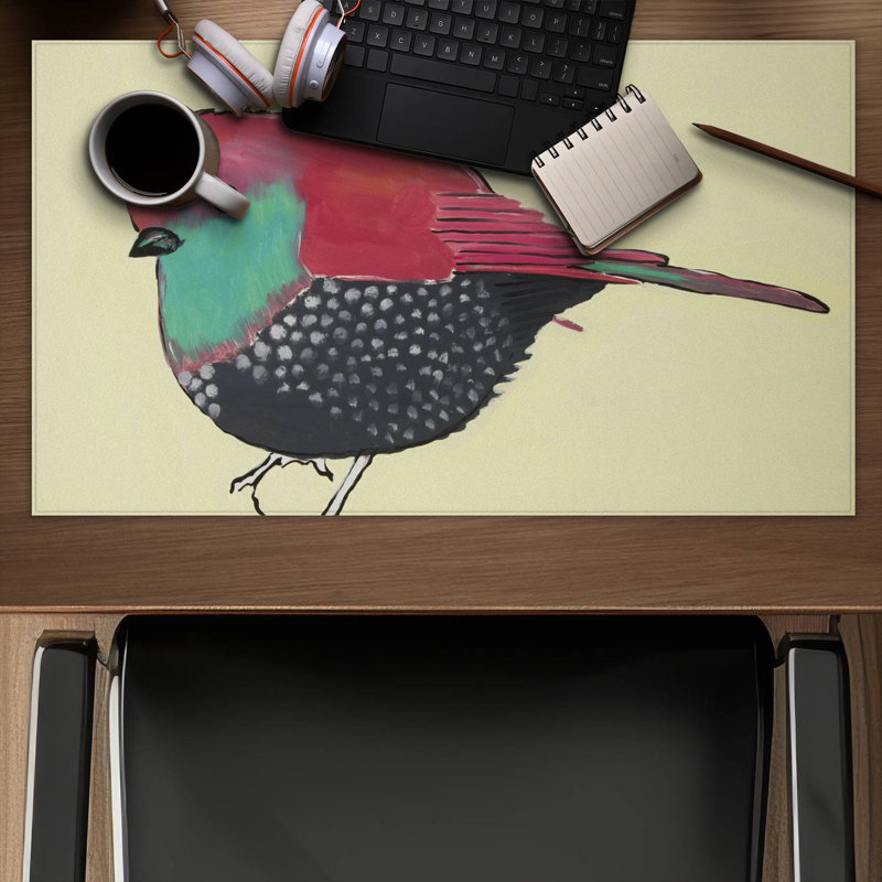 Little purple bird illustration - 14.00"x24.25" Desk mat