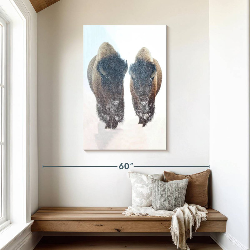 Brampt Bison In A Snow Storm, 45" H x 30" W