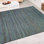 Tapis rayé bleu sarcelle à tissage plat bleu sarcelle Ellenton