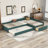 Upholstered Double Daybed with Trundle and Drawer-1430117701