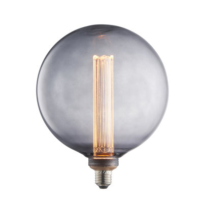 2.8W E27 ES XL Smoke Globe LED Non-Dimmable - 55lm 2000K Warm White