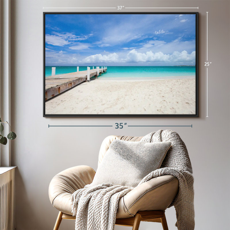 Impression sur toile Providenciales Island Beach, H 25 po x l 37 po