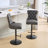 Aged And Retro PU Swivel Barstools Adjusatble Seat Height From 26-33 Inch, Modern Bar Stools With Backs Comfortable Tufted For Home Pub And Kitchen Island (Set Of 2)-403307024