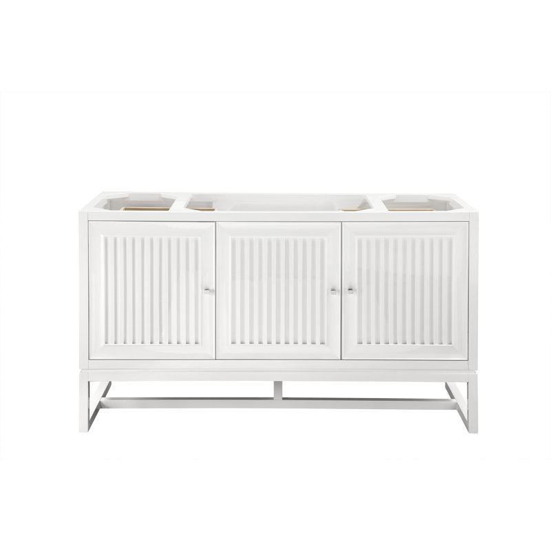 Base de meuble-lavabo simple 60 po Athens, Blanc lustré