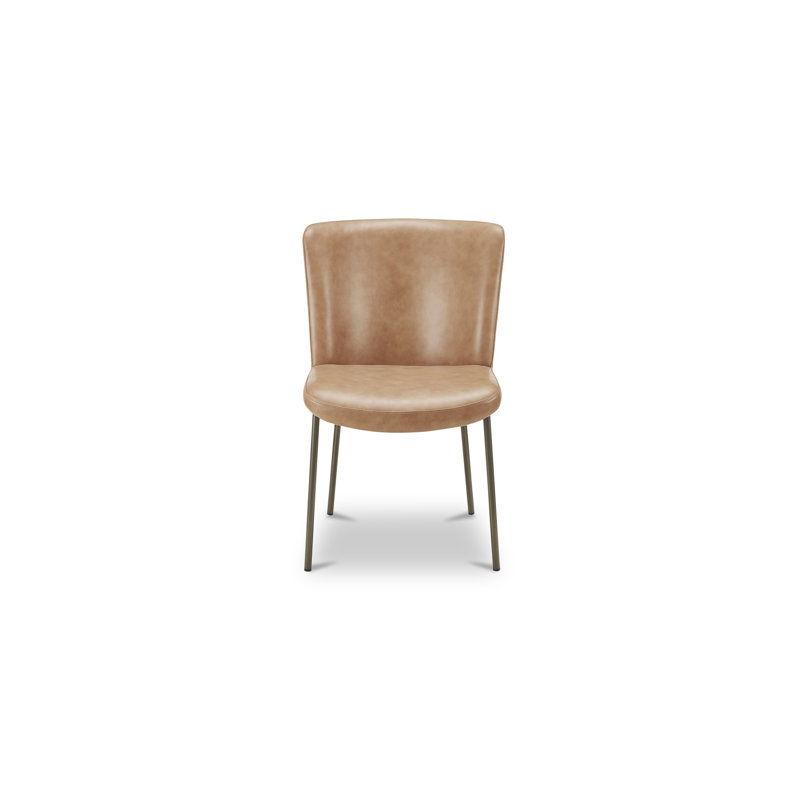 Early Dining Chair Tan Leather-Set Of Two