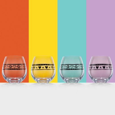 JoyJolt Disney Geo 15 oz. Stemless Wine Glass