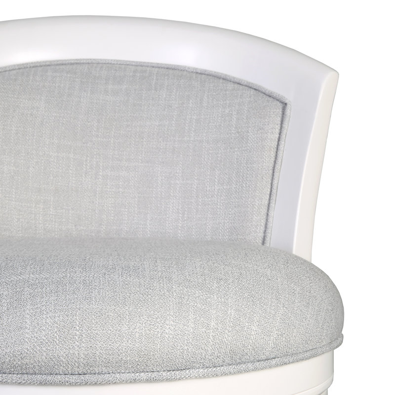 Tino Low Back Wood Swivel Stool, Counter Stool (26" Seat Height), Farmhouse White