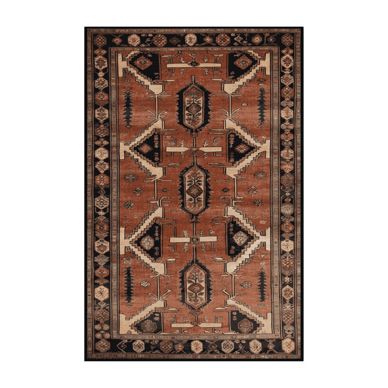 Tapis brun lavable à la machine, Rectangle 4pi x 6 pi